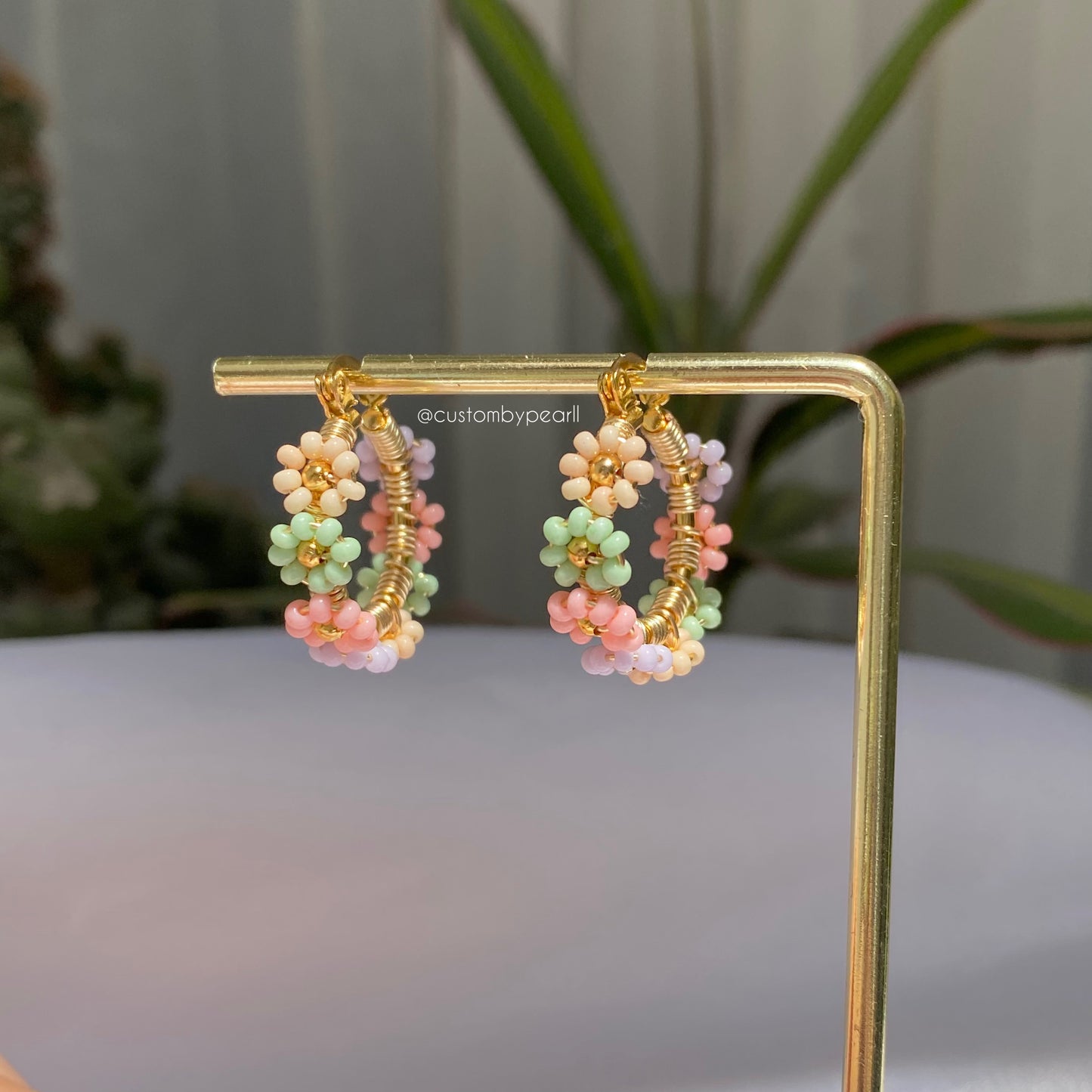 Arracadas flores color original 🩵