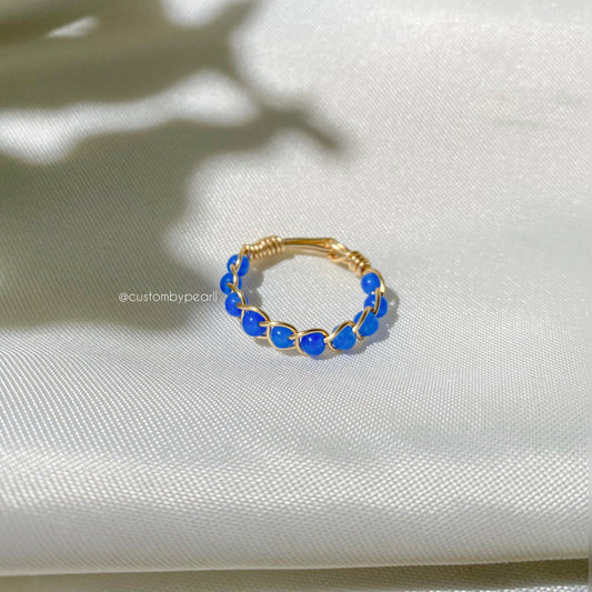 Anillo trenzado ágata Azul rey